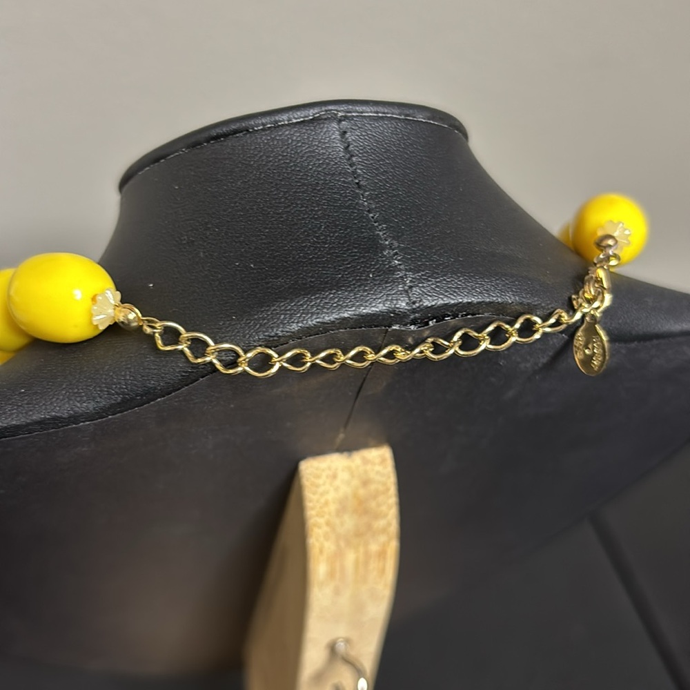 Robert Rose Yellow Cluster Beaded Statement Sunsh… - image 5